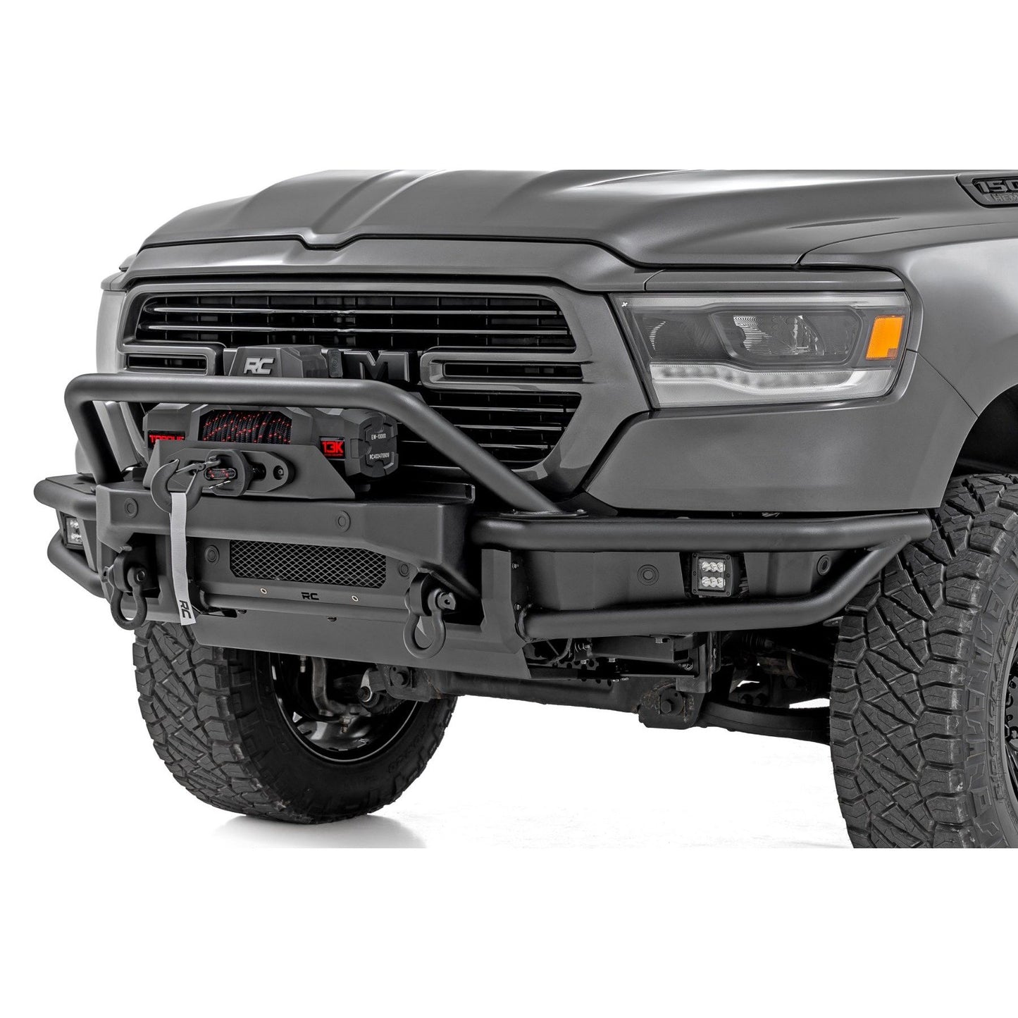 ROUGH COUNTRY Front Bumper | Tubular | Winch Mount | Ram 1500 2WD/4WD (2019-2024) | 51214W