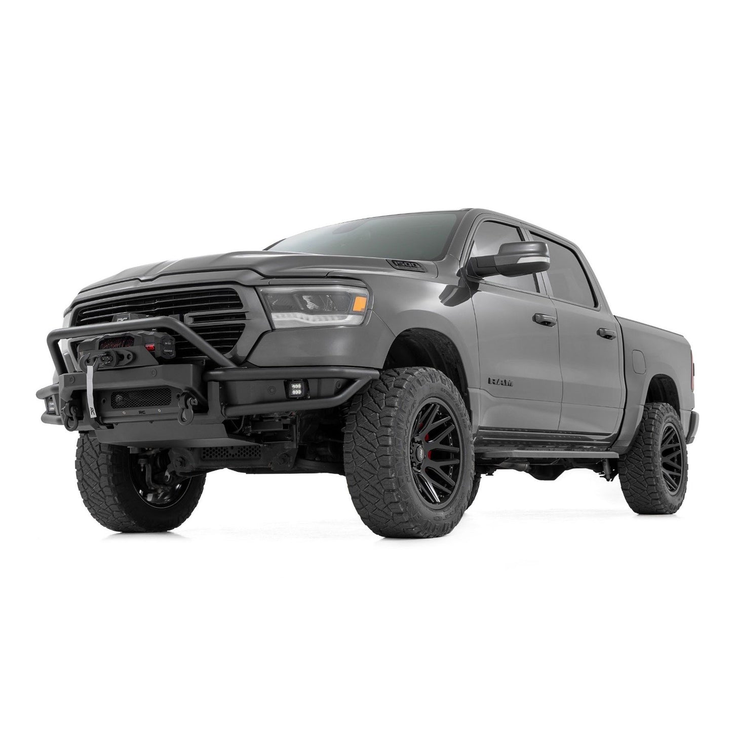ROUGH COUNTRY Front Bumper | Tubular | Winch Mount | Ram 1500 2WD/4WD (2019-2024) | 51214W
