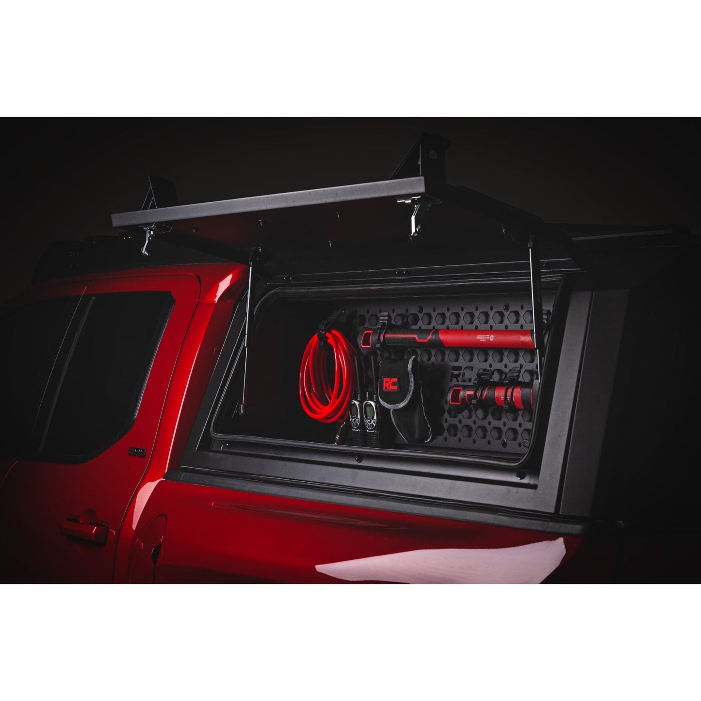 ROUGH COUNTRY | Bed Cap Molle Panel Side Storage Bin  Drivers Side  Toyota Tacoma (24-26) | 734074