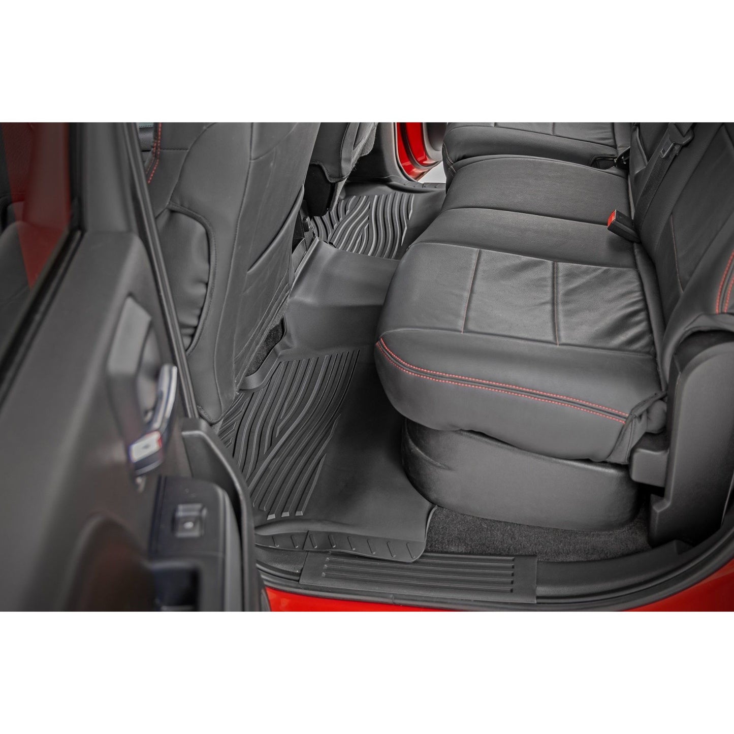 ROUGH COUNTRY Flex-Fit Floor Mats | FR & RR | FR Bucket | Crew | Chevy/GMC 1500/2500HD/3500HD 2WD/4WD | FF-21413