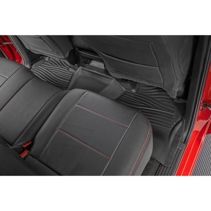 ROUGH COUNTRY Flex-Fit Floor Mats | FR & RR | FR Bucket | Crew | Chevy/GMC 1500/2500HD/3500HD 2WD/4WD | FF-21413