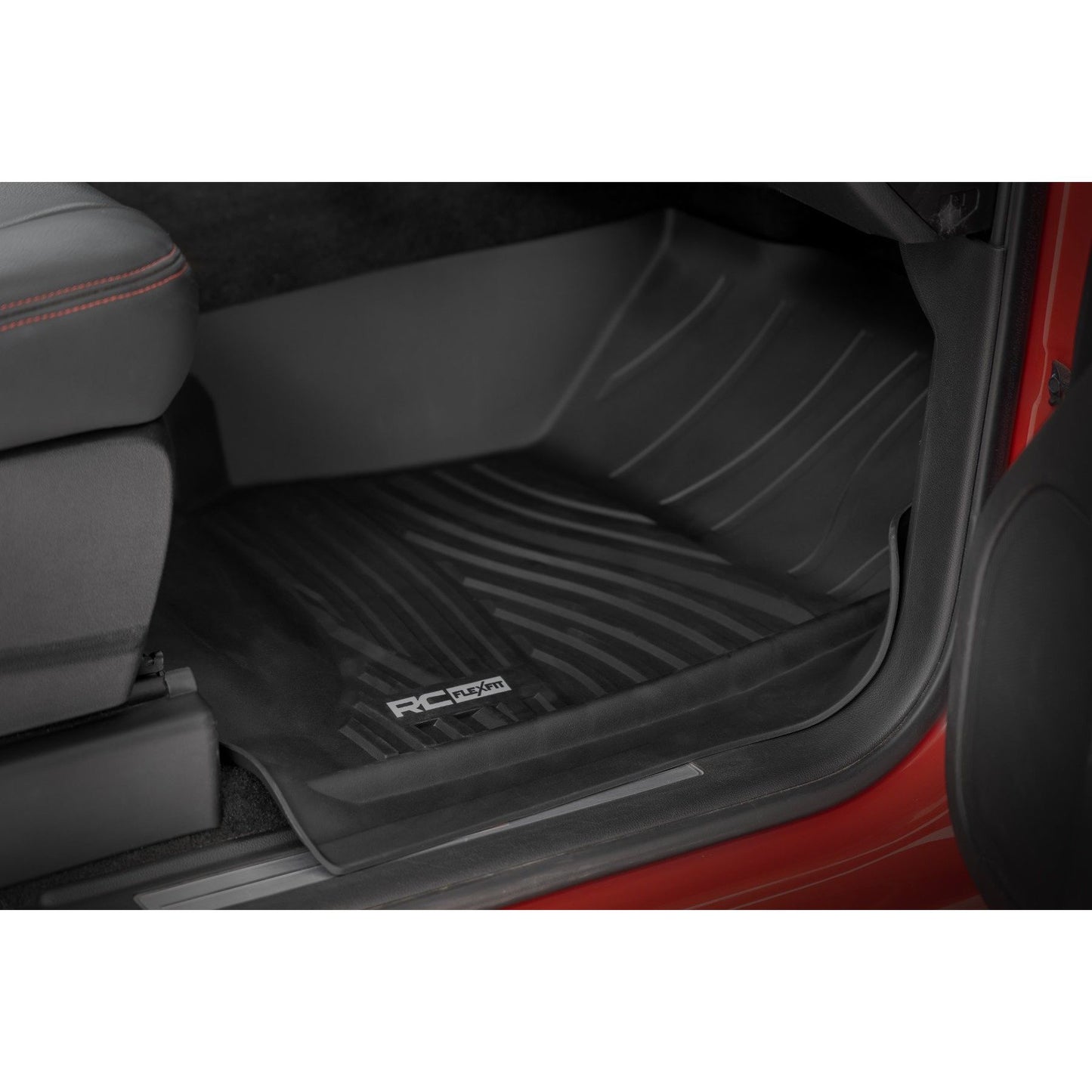 ROUGH COUNTRY Flex-Fit Floor Mats | FR & RR | FR Bucket | Crew | Chevy/GMC 1500/2500HD/3500HD 2WD/4WD | FF-21413