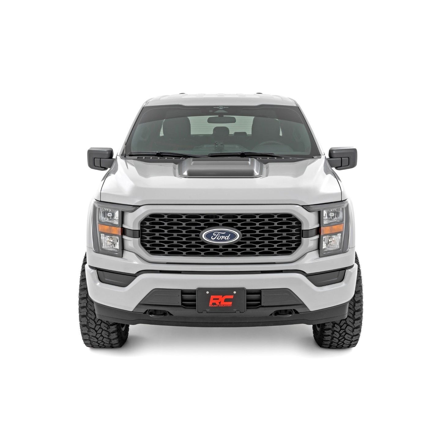 ROUGH COUNTRY Hood Scoop | G4 Azure Gray | Ford F-150 2WD/4WD (2021-2025) | HS30010-G4