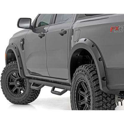 ROUGH COUNTRY Pocket Fender Flares | JS Iconic Silver | Ford Ranger 2WD/4WD (2024-2025) | F-F12401-JS