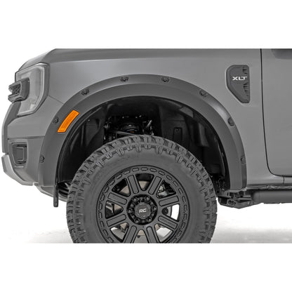 ROUGH COUNTRY | Pocket Fender Flares  E7 Velocity Blue  Ford Ranger 2WD/4WD (2024-2026) | F-F12401-E7
