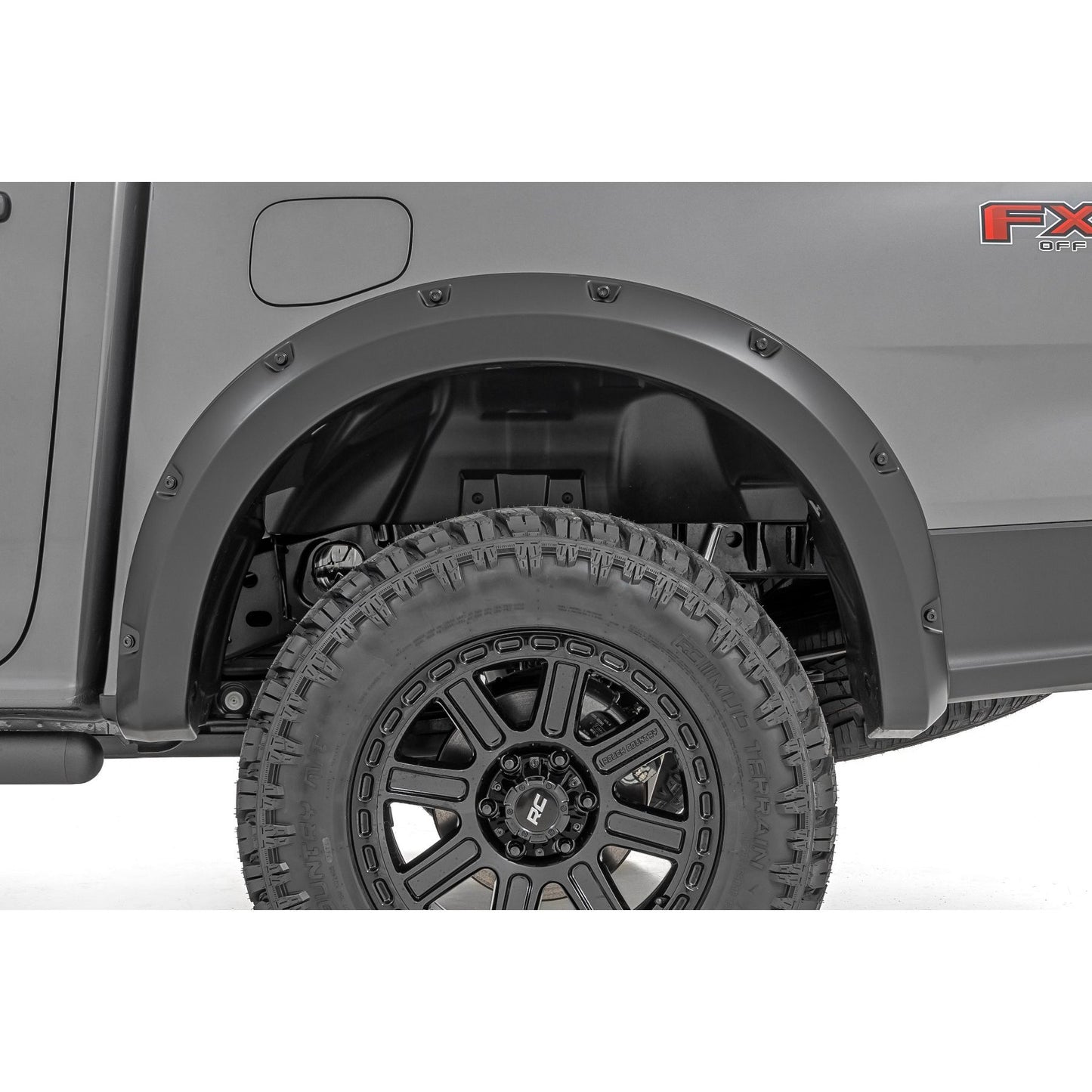 ROUGH COUNTRY | Pocket Fender Flares  E7 Velocity Blue  Ford Ranger 2WD/4WD (2024-2026) | F-F12401-E7