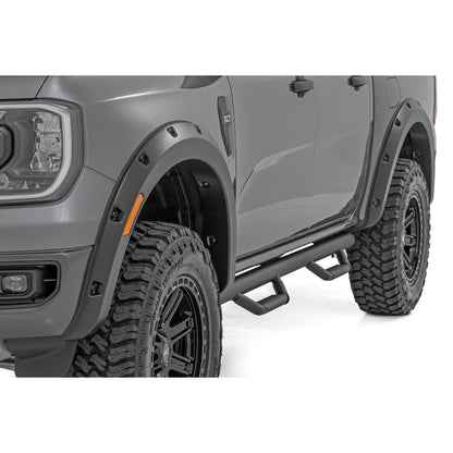 ROUGH COUNTRY | Pocket Fender Flares  T9 Marsh Gray  Ford Ranger 2WD/4WD (2024-2026) | F-F12401-T9