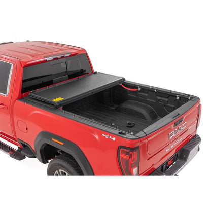 ROUGH COUNTRY Hard Low Profile Bed Cover | 6'9" Bed | Rail Caps | Chevy/GMC 2500HD/3500HD (20-25) | 47120651B