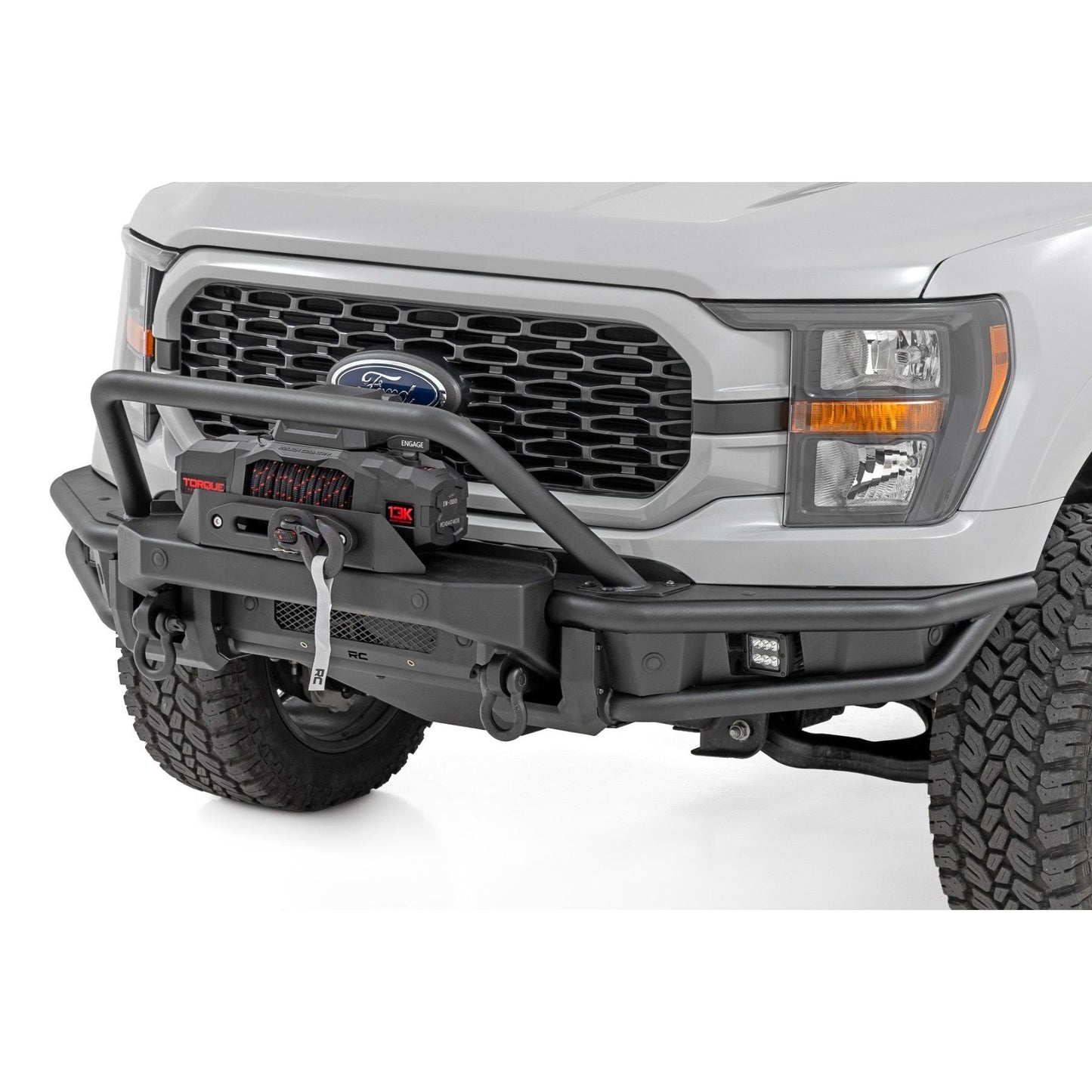ROUGH COUNTRY Front Bumper | Tubular |Winch Mount | Ford F-150 2WD/4WD (2021-2023) | 51216W