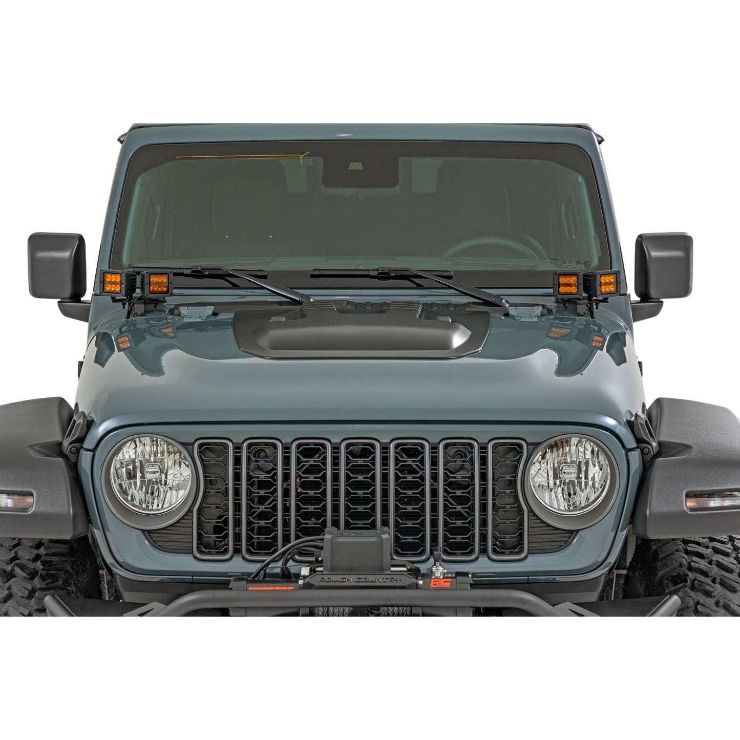 ROUGH COUNTRY Hood Scoop *Select Color* | Jeep Gladiator JT/Wrangler JL 4WD (2018-2026)