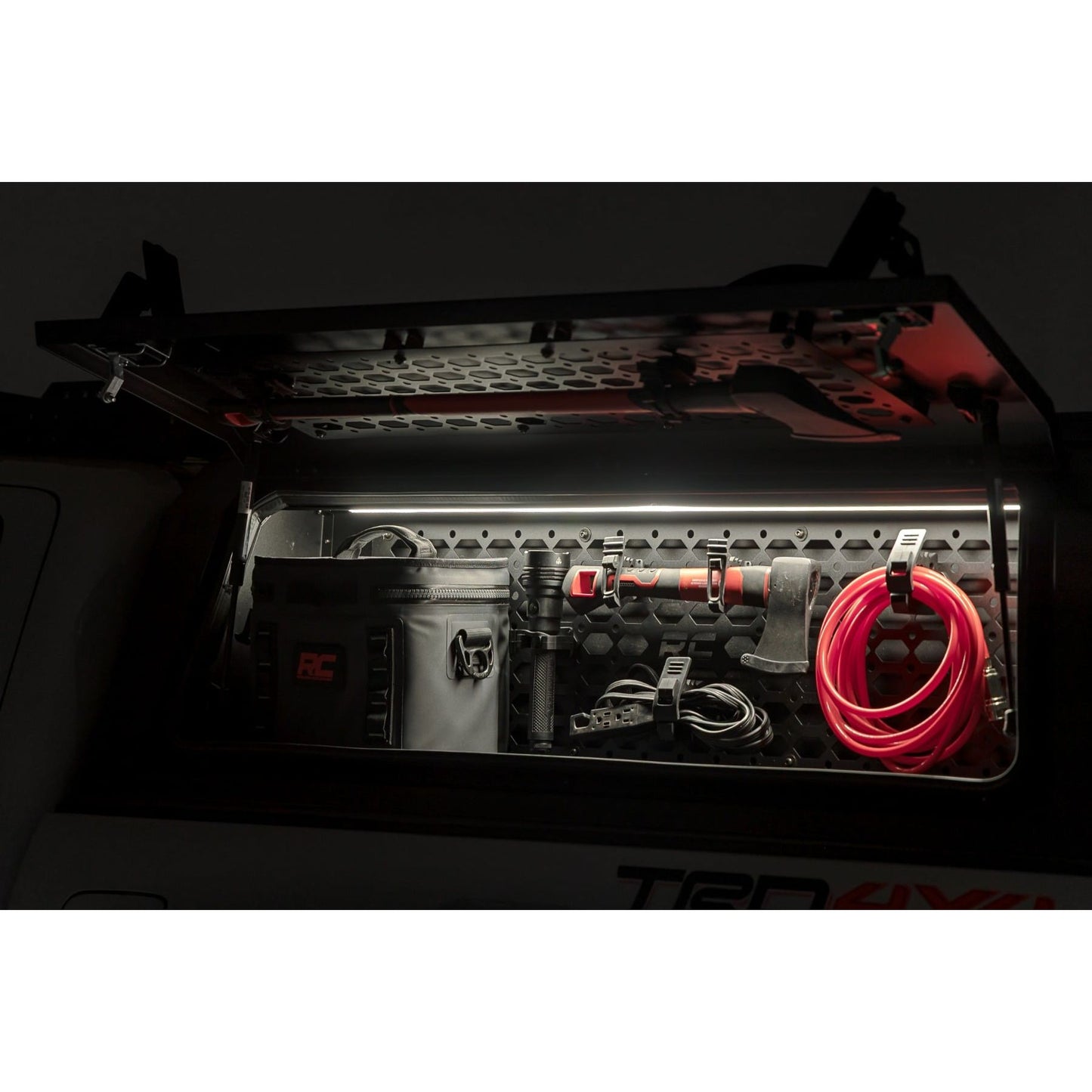 ROUGH COUNTRY | Bed Cap Molle Panel Side Storage Bin  Drivers Side  Toyota Tacoma (16-23) | 734064