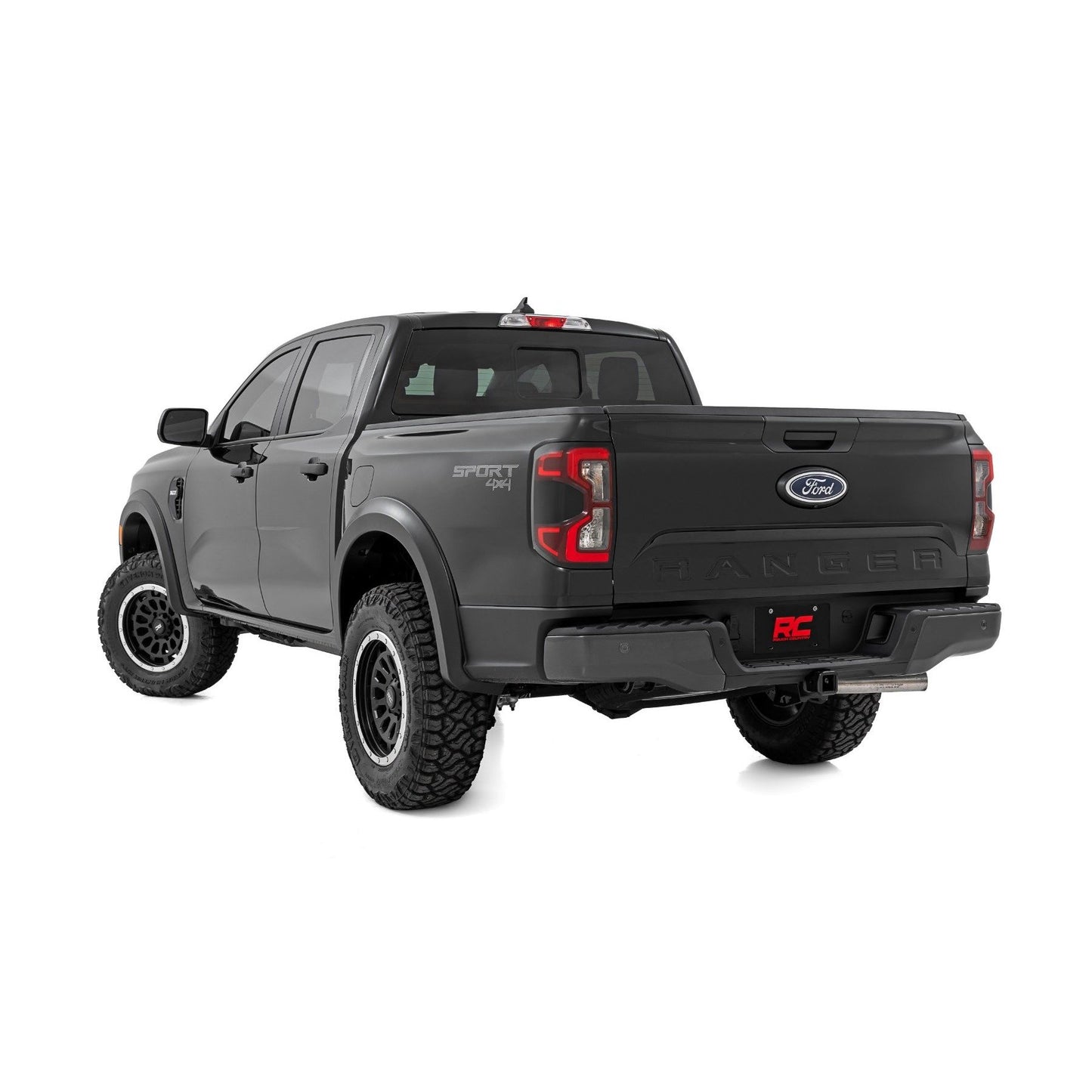 ROUGH COUNTRY Fender Flares | Sport | G1 Absolute Black | Ford Ranger 2WD/4WD (2024-2025) | S-F12401-G1