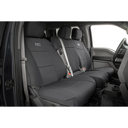 ROUGH COUNTRY Seat Covers | FR Bench | Ford F-150 (15-25)/F-250 Super Duty (17-25)/F-350 Super Duty (17-25) | 91063