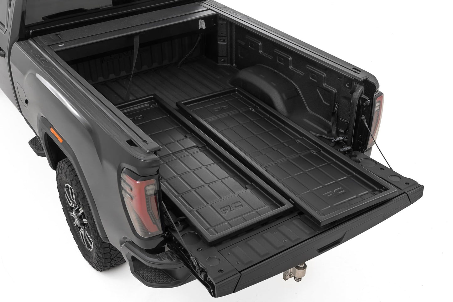 ROUGH COUNTRY | Slide-Out Truck Bed Cargo Trays  Fits 6'7"–6'10" Beds  Easy Tailgate Access | 10215