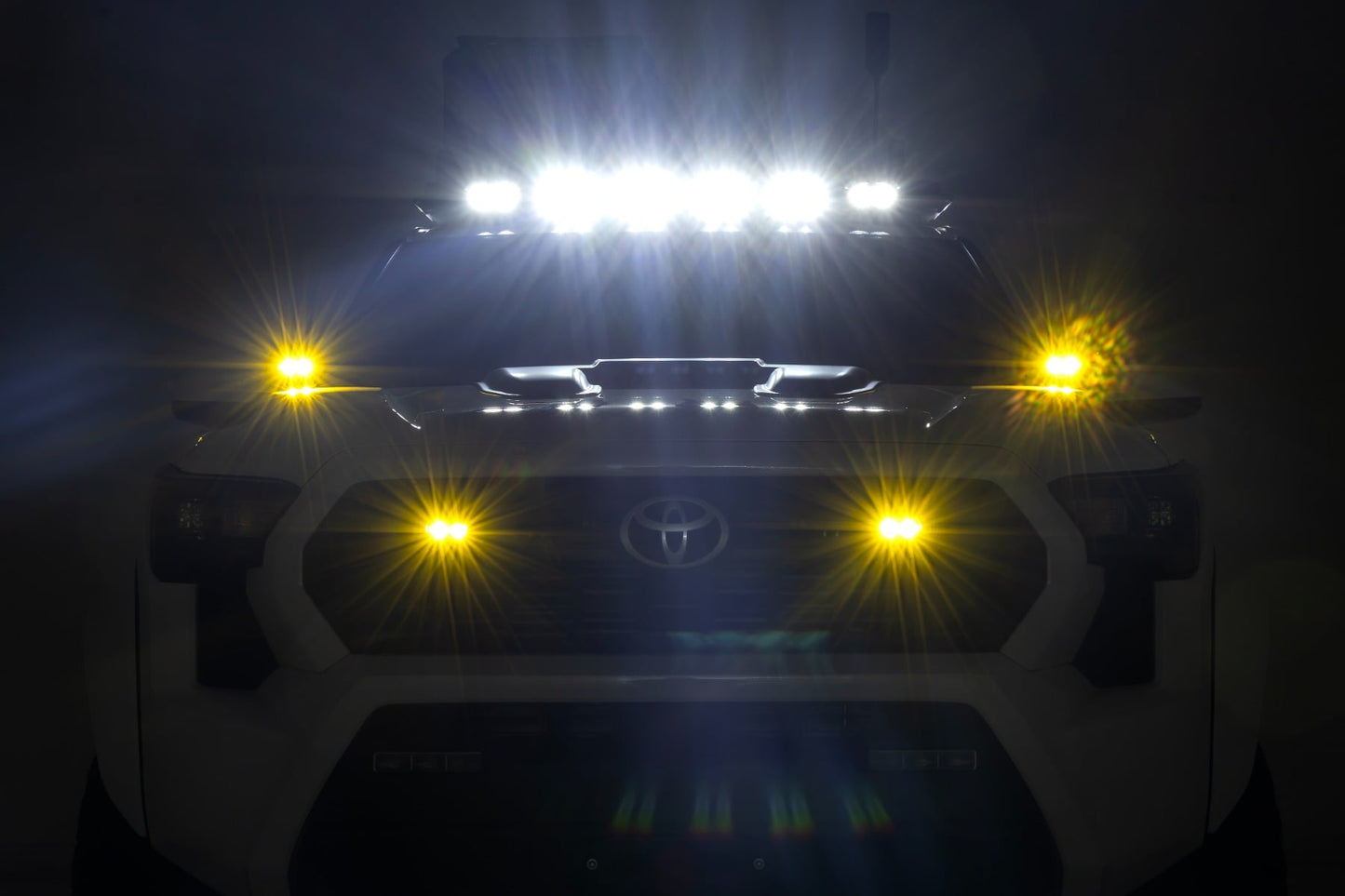 ROUGH COUNTRY | 3x1.75 Inch Black Series  Yellow  LED Slim Aux  SAE Fog  Flush Mount  Pair | 70909