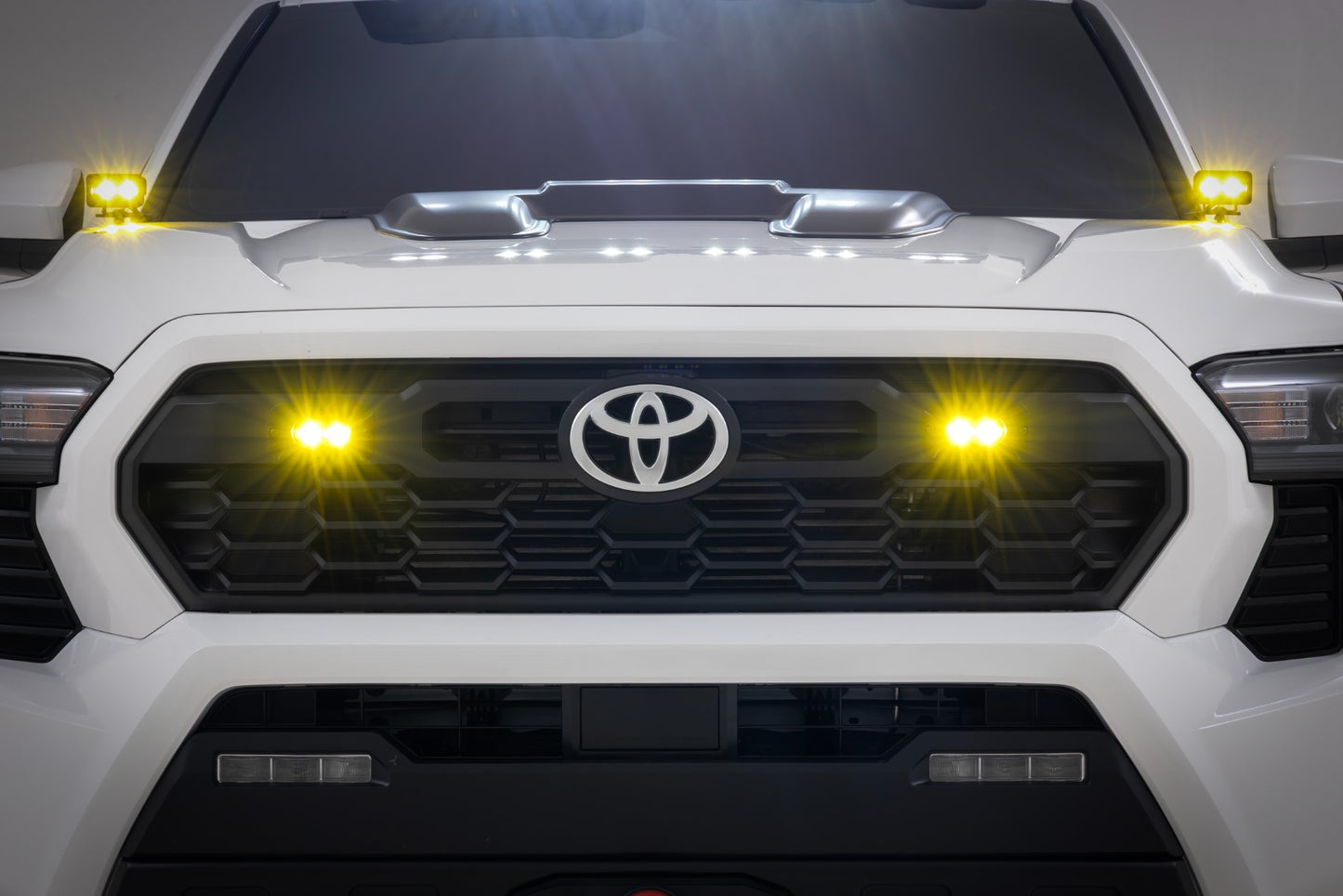 ROUGH COUNTRY | 3x1.75 Inch Black Series  Yellow  LED Slim Aux  SAE Fog  Flush Mount  Pair | 70909