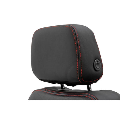 ROUGH COUNTRY | Leather Seat Covers  FR Bucket  RR 60/40  Chevy/GMC Sierra 1500 (19-26)/Silverado 1500 (19-26) | 91071L