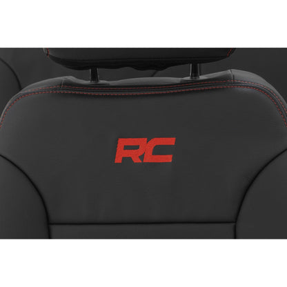 ROUGH COUNTRY | Leather Seat Covers  FR Bucket  RR 60/40  Chevy/GMC Sierra 1500 (19-26)/Silverado 1500 (19-26) | 91071L