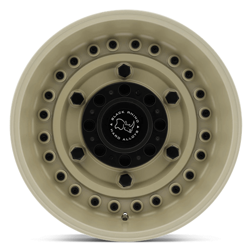 Black Rhino ARMORY Desert Sand off-road wheel showcasing tactical design and rugged construction.