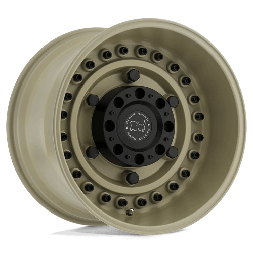 Black Rhino ARMORY Desert Sand off-road wheel showcasing rugged design and tactical style