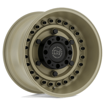 Black Rhino ARMORY Desert Sand off-road wheel showcasing rugged design and tactical style