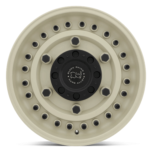Black Rhino ARMORY Desert Sand off-road wheel showcasing rugged design and tactical style.
