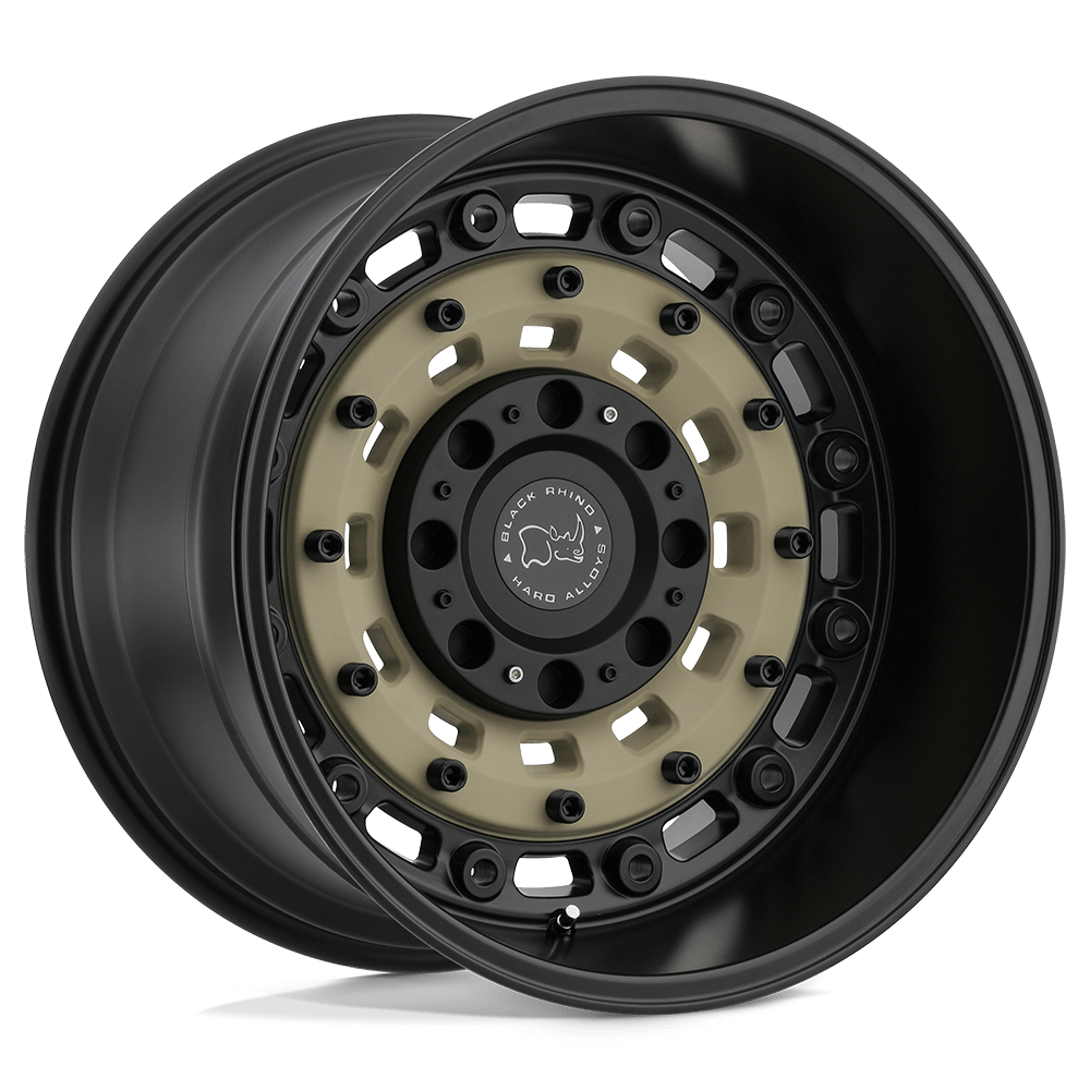 Black Rhino ARSENAL Sand On Black wheel showcasing its tactical design and modern military-inspired styling.