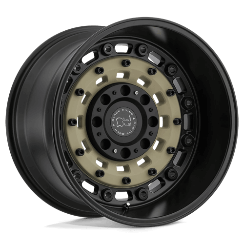 Black Rhino ARSENAL Sand On Black - military-inspired wheel with tactical design for adventure vehicles.