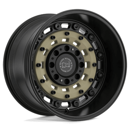 Black Rhino ARSENAL Sand On Black - military-inspired wheel with tactical design for adventure vehicles.