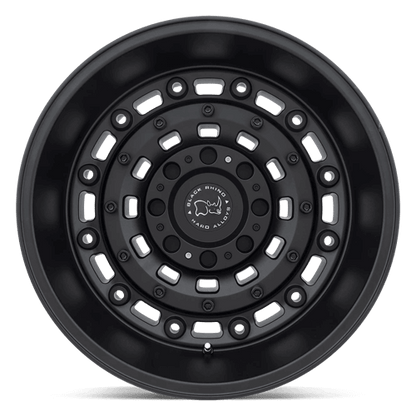 Black Rhino ARSENAL Textured Matte Black wheel showcasing a tactical design with bolted face and chiseled accents.