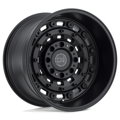 Black Rhino ARSENAL Textured Matte Black wheel showcasing a military-inspired design and bolted accents.