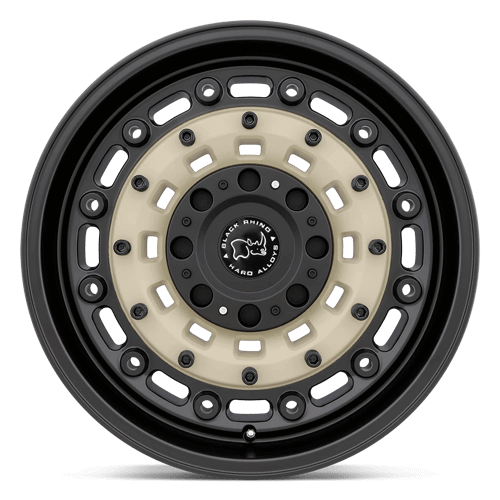 Black Rhino ARSENAL Sand On Black military-inspired wheel with bolted face and tactical look.