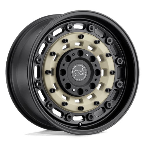 Black Rhino ARSENAL Sand On Black wheel featuring a tactical design for adventurous overland explorers.
