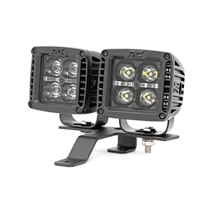 ROUGH COUNTRY LED Light Kit | Quad | Cowl Mount | 2" Black | White DRL | Jeep Gladiator JT/Wrangler JL (18-25) | 70824