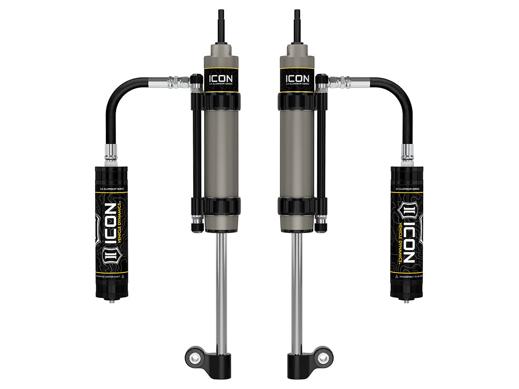 ICON 59926P 2005-2023 Toyota Tacoma, Rear, V.S. 2.5 Aluminum Series RXT Shock Absorbers, Omega Bypass Remote Reservoir, Pair