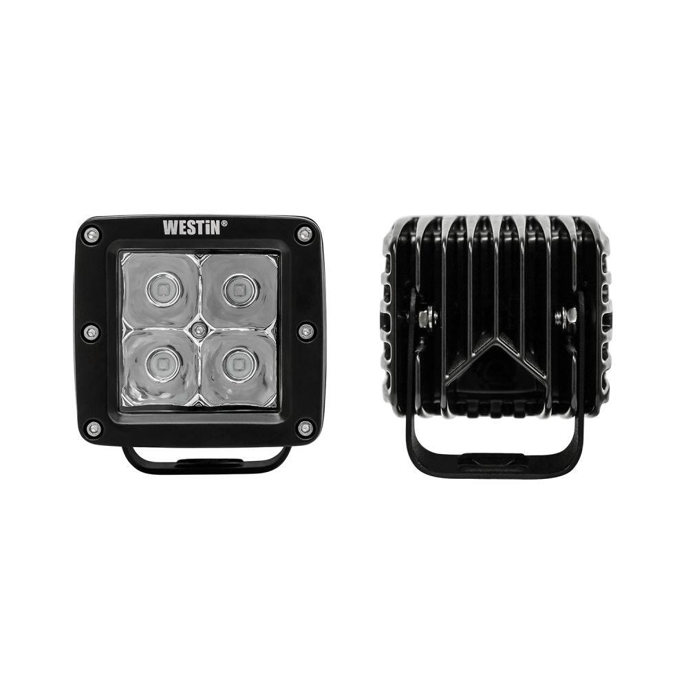 Westin HyperQ LED Auxiliary Light Set of (2) 3.2" x 3" 5W Cree Flood beam