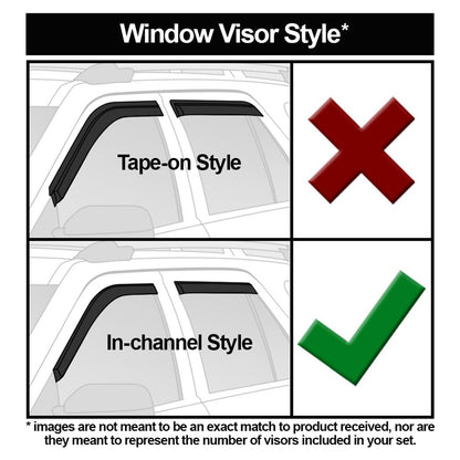 Westin In Channel Wind Deflector 4pc 2005-2021 Nissan Frontier Crew Cab Smoke