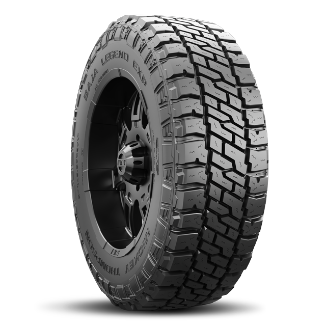Mickey Thompson Tires BAJA LEGEND EXP all-terrain tire for trucks, Jeeps, and SUVs, showcasing exceptional tread design.