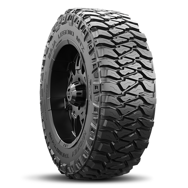 Mickey Thompson Tires BAJA LEGEND MTZ, high-performance mud terrain tire for off-road adventures.