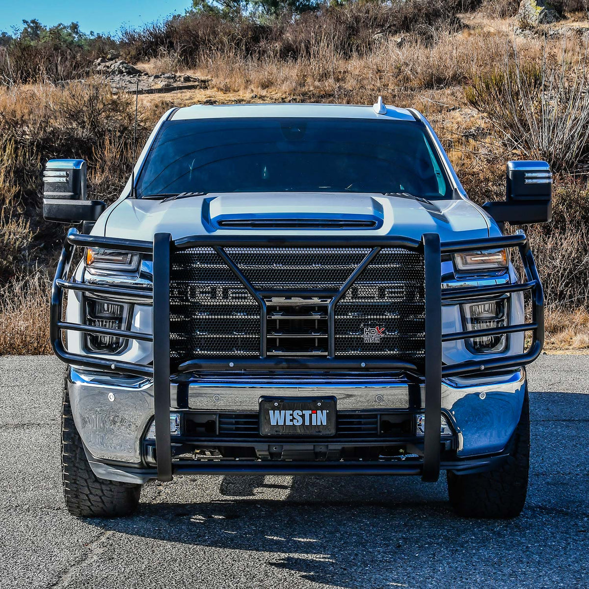 Westin HDX Grille Guard 2020-2024 Chevy Silverado 2500/3500 (W/ Sensors)