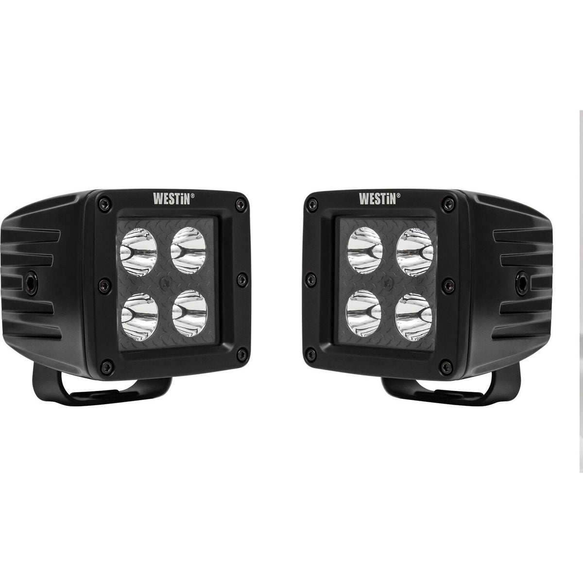 Westin HyperQ B-FORCE LED Auxiliary Lights Set of (2) 3.2" x 3" 5W Cree Spot beam w/ plate