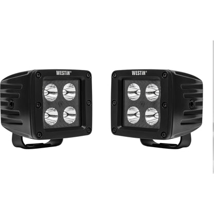 Westin HyperQ B-FORCE LED Auxiliary Lights Set of (2) 3.2" x 3" 5W Cree Spot beam w/ plate