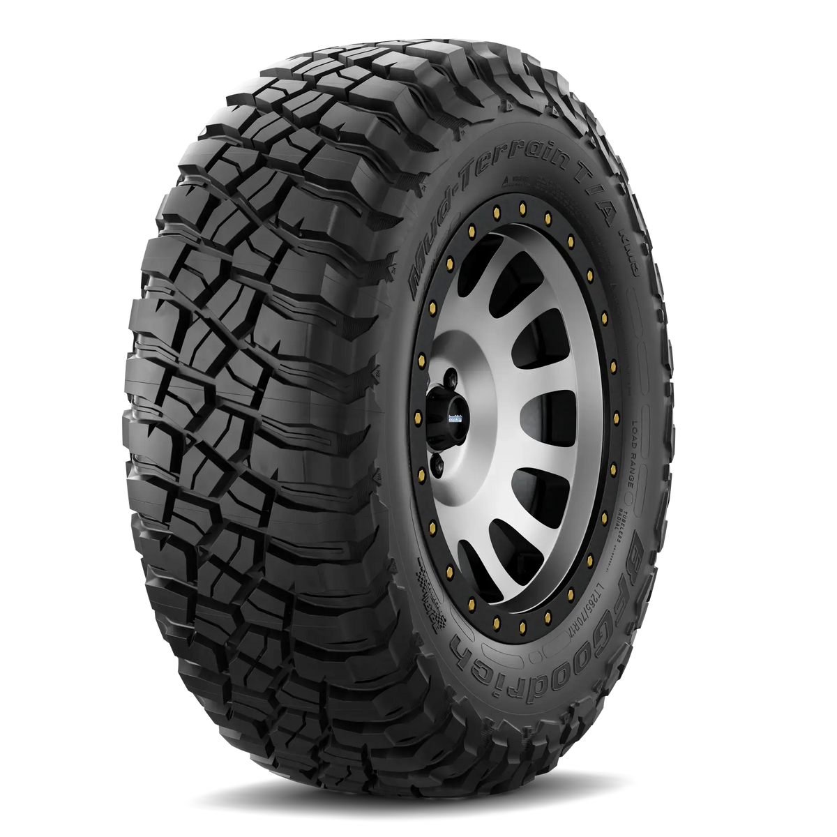 BFGoodrich Mud-Terrain T/A KM3 tire showing tread and sidewall — representative manufacturer image; selected size and sidewall may vary