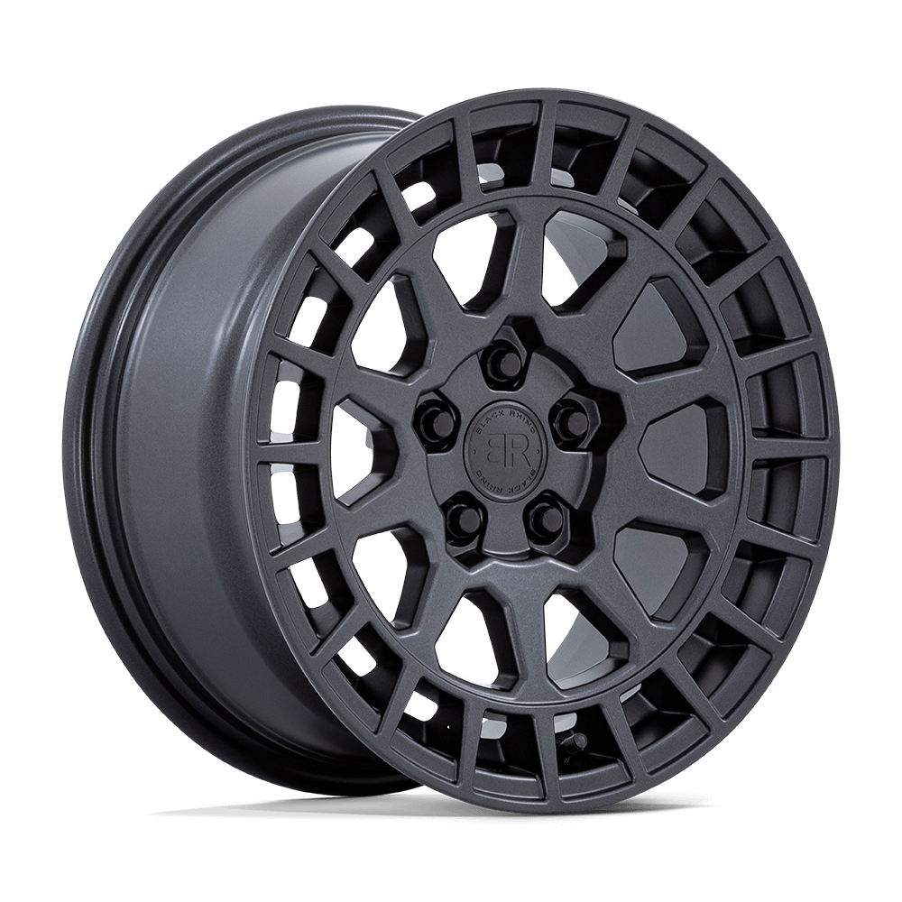 Black Rhino BOXER Gun Black wheel for Subaru, designed for off-road performance and rally racing enthusiasts.