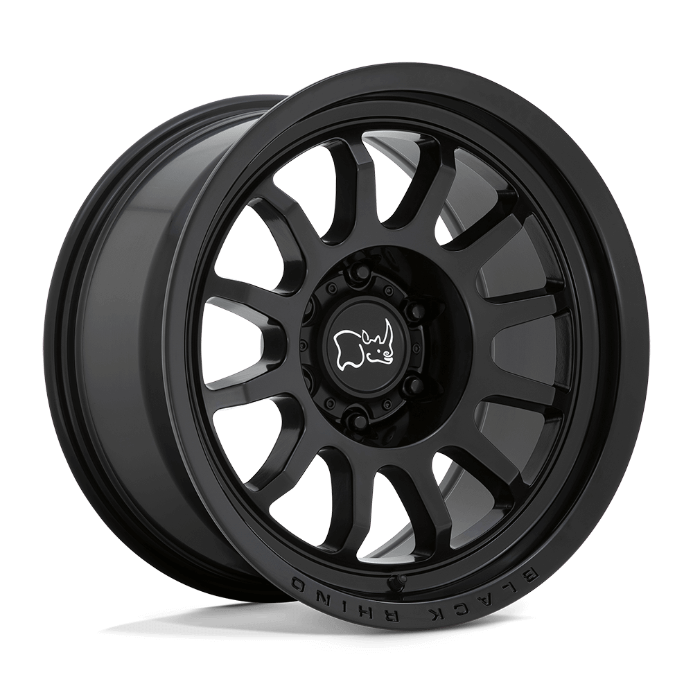 Black Rhino RAPID Matte Black wheel showcasing a multi-spoke design and stepped lip for off-road performance.