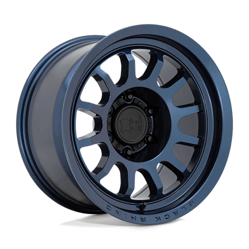 Black Rhino RAPID Midnight Blue off-road wheel showcasing multi-spoke design and stepped lip construction.