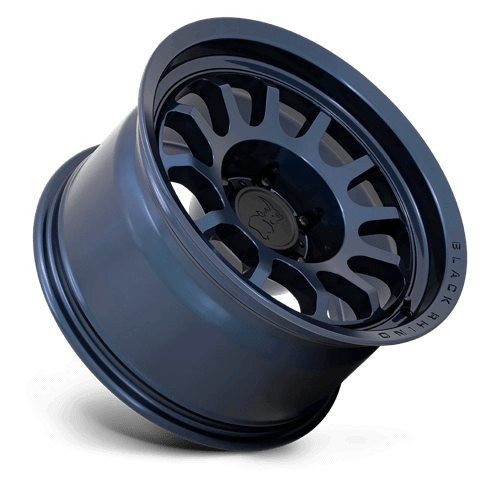 Black Rhino RAPID Midnight Blue wheel showcasing monoblock construction and multi-spoke design.