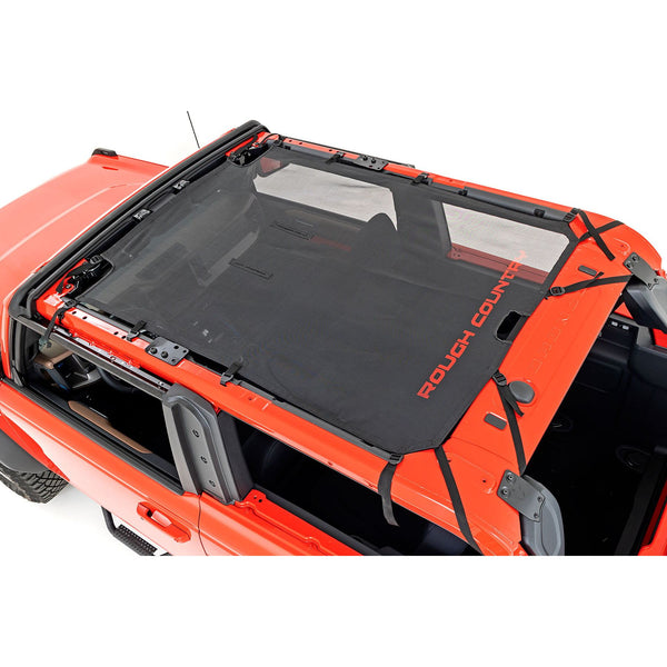 ROUGH COUNTRY | Mesh Bikini Top Plus  Black  Ford Bronco 4WD (2021-2026) | 85116