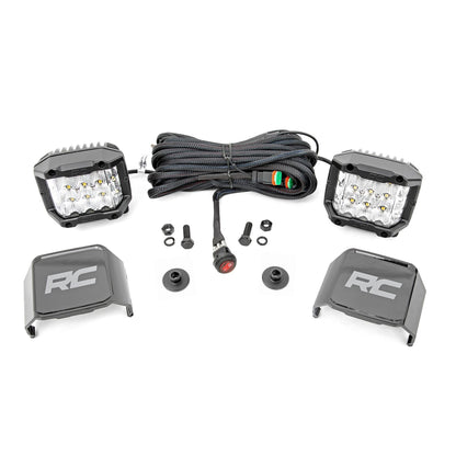 ROUGH COUNTRY LED Light Kit | Ditch Mount |  2" Chrome Pair | Wide | Ford Bronco 4WD (21-25) | 71050