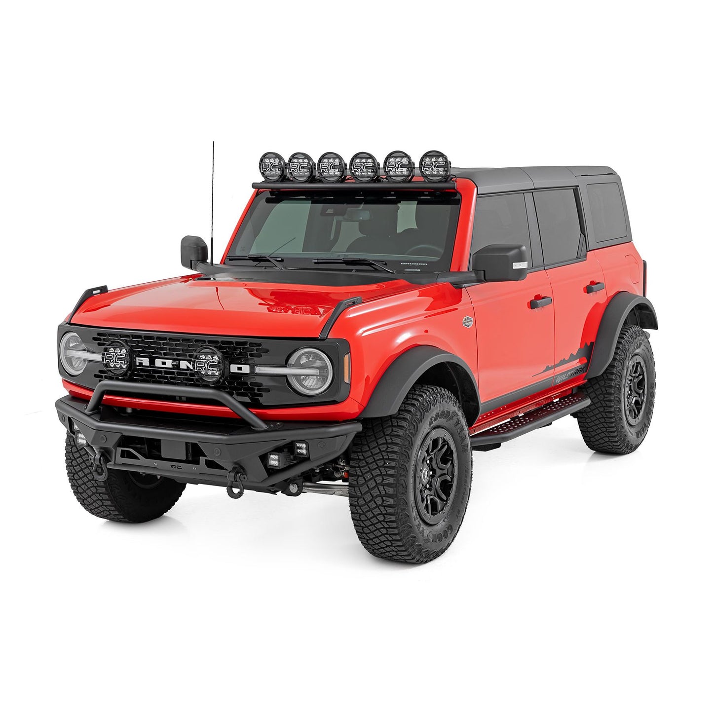 ROUGH COUNTRY OV2 Running Boards | Side Step Bars | 4-Door | Ford Bronco 4WD (2021-2025) | 14007